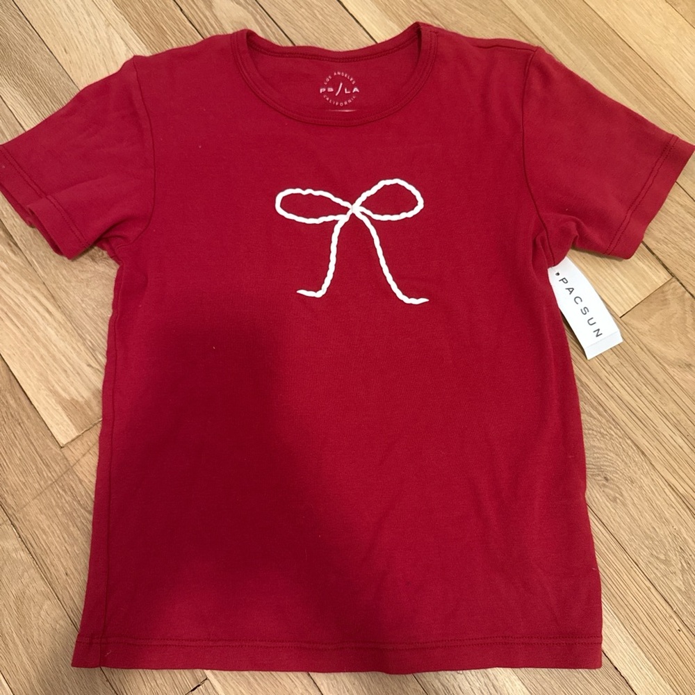 PacSun Red Tee with White Bow
